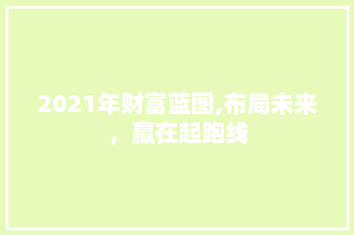 2021年财富蓝图,布局未来，赢在起跑线