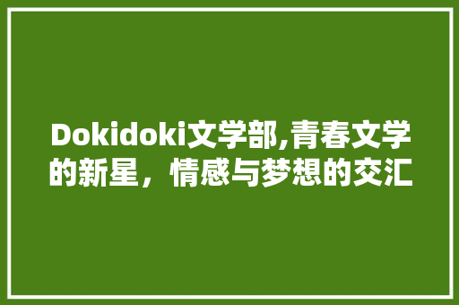 Dokidoki文学部,青春文学的新星，情感与梦想的交汇地