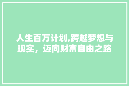 人生百万计划,跨越梦想与现实，迈向财富自由之路