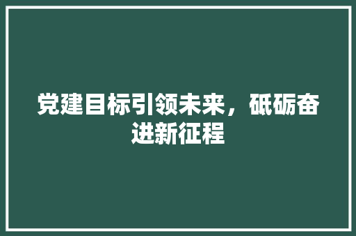 党建目标引领未来，砥砺奋进新征程