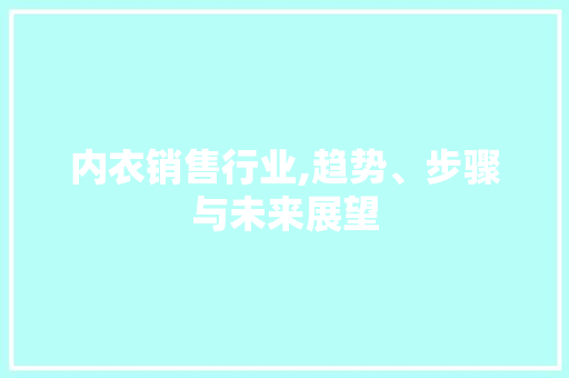 内衣销售行业,趋势、步骤与未来展望