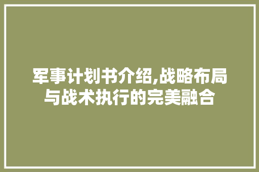 军事计划书介绍,战略布局与战术执行的完美融合