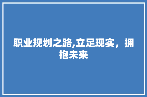 职业规划之路,立足现实，拥抱未来