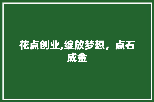 花点创业,绽放梦想，点石成金