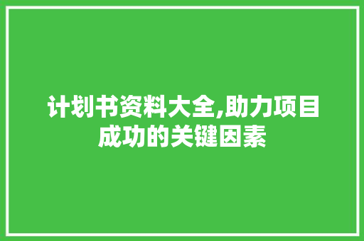 计划书资料大全,助力项目成功的关键因素