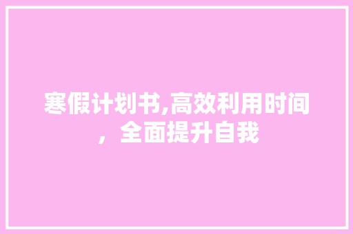 寒假计划书,高效利用时间，全面提升自我