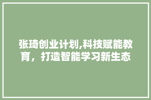 张琦创业计划,科技赋能教育，打造智能学习新生态