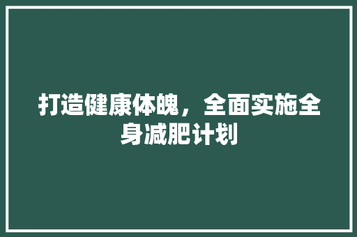 打造健康体魄，全面实施全身减肥计划