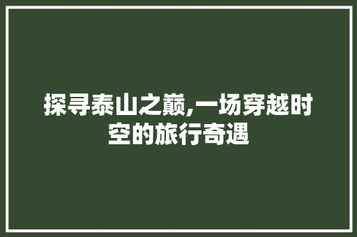 探寻泰山之巅,一场穿越时空的旅行奇遇