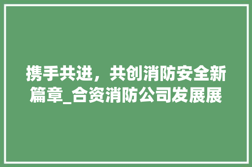 携手共进，共创消防安全新篇章_合资消防公司发展展望