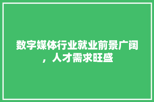 数字媒体行业就业前景广阔，人才需求旺盛