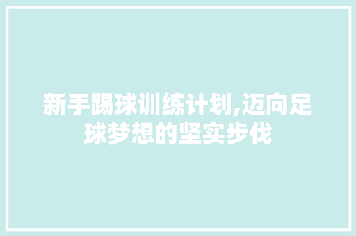 新手踢球训练计划,迈向足球梦想的坚实步伐