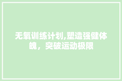 无氧训练计划,塑造强健体魄，突破运动极限