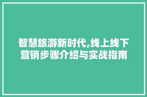 智慧旅游新时代,线上线下营销步骤介绍与实战指南