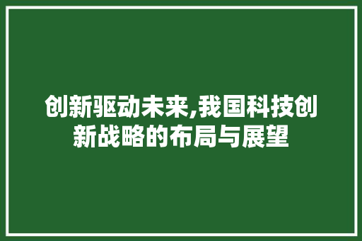 创新驱动未来,我国科技创新战略的布局与展望 致辞范文