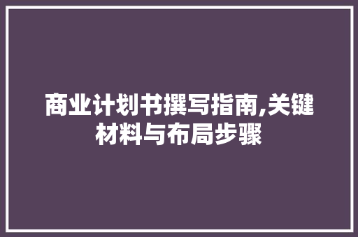 商业计划书撰写指南,关键材料与布局步骤