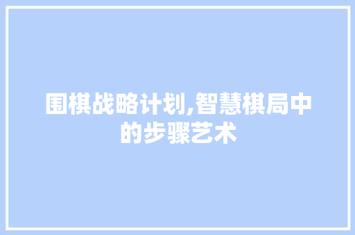 围棋战略计划,智慧棋局中的步骤艺术