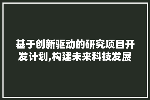 基于创新驱动的研究项目开发计划,构建未来科技发展的新蓝图