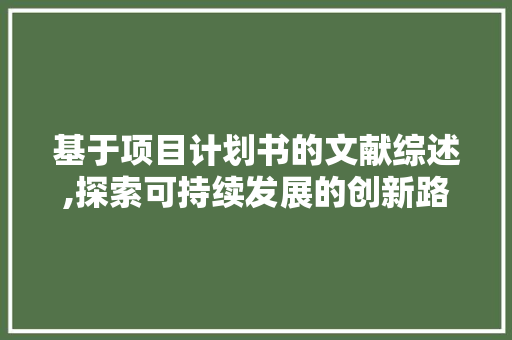 基于项目计划书的文献综述,探索可持续发展的创新路径