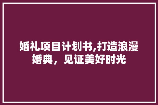 婚礼项目计划书,打造浪漫婚典，见证美好时光