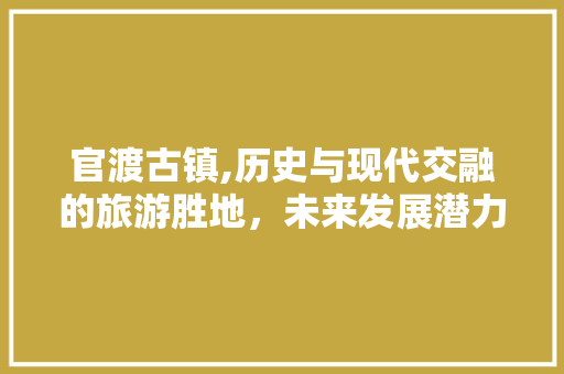 官渡古镇,历史与现代交融的旅游胜地，未来发展潜力无限