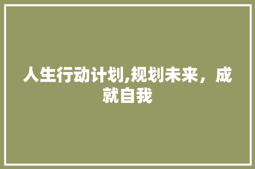 人生行动计划,规划未来，成就自我