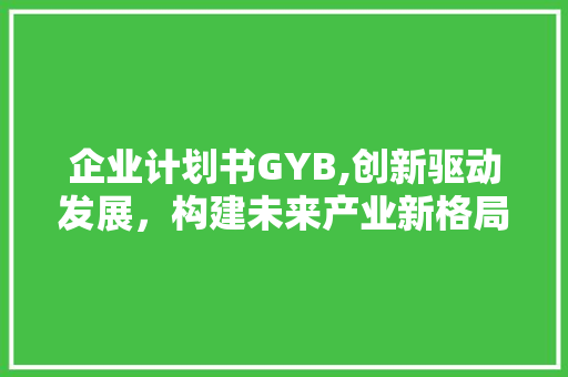 企业计划书GYB,创新驱动发展，构建未来产业新格局