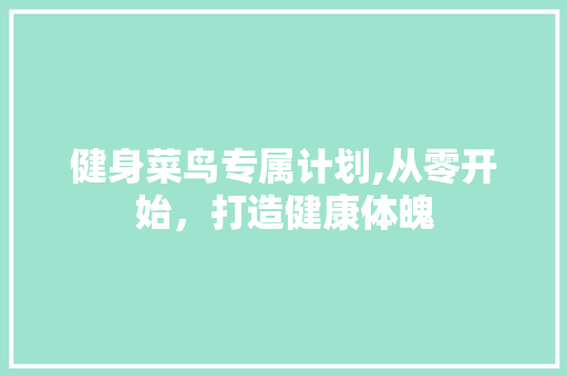 健身菜鸟专属计划,从零开始，打造健康体魄