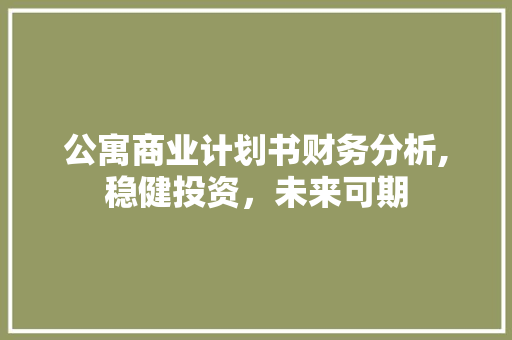 公寓商业计划书财务分析,稳健投资，未来可期