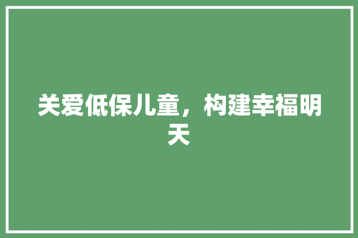 关爱低保儿童，构建幸福明天