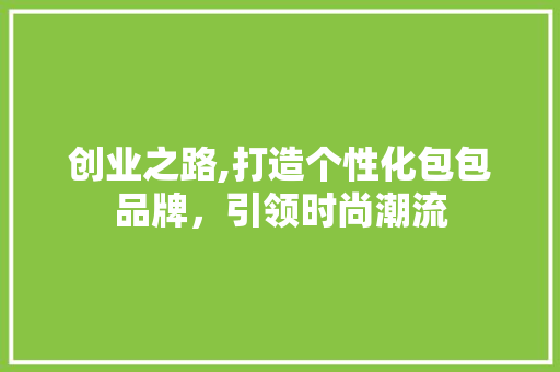 创业之路,打造个性化包包品牌，引领时尚潮流