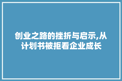 创业之路的挫折与启示,从计划书被拒看企业成长