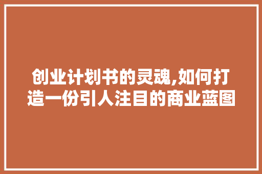 创业计划书的灵魂,如何打造一份引人注目的商业蓝图