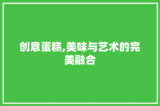 创意蛋糕,美味与艺术的完美融合