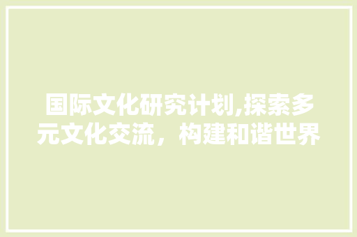 国际文化研究计划,探索多元文化交流，构建和谐世界