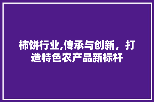 柿饼行业,传承与创新，打造特色农产品新标杆