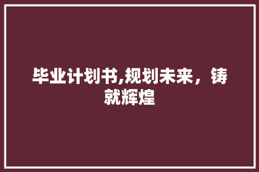 毕业计划书,规划未来，铸就辉煌