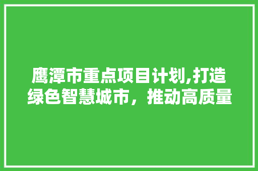 鹰潭市重点项目计划,打造绿色智慧城市，推动高质量发展 学术范文