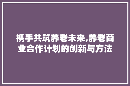 携手共筑养老未来,养老商业合作计划的创新与方法