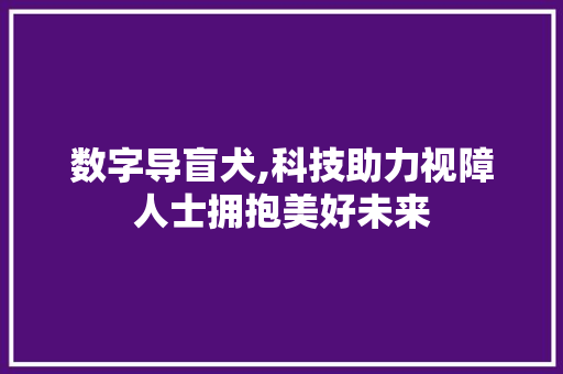 数字导盲犬,科技助力视障人士拥抱美好未来