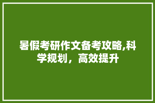 暑假考研作文备考攻略,科学规划，高效提升