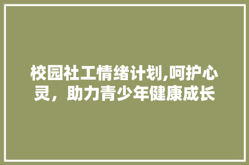 校园社工情绪计划,呵护心灵，助力青少年健康成长