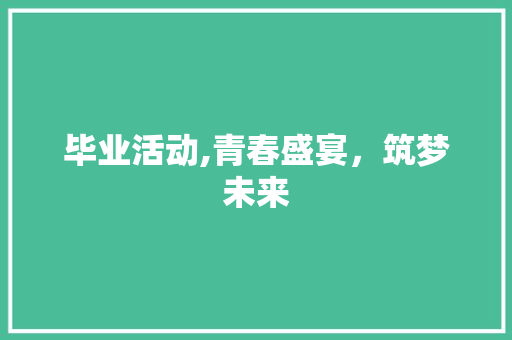 毕业活动,青春盛宴，筑梦未来