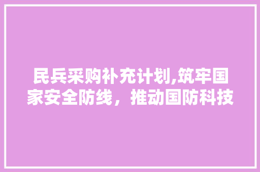 民兵采购补充计划,筑牢国家安全防线，推动国防科技创新