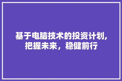 基于电脑技术的投资计划,把握未来，稳健前行