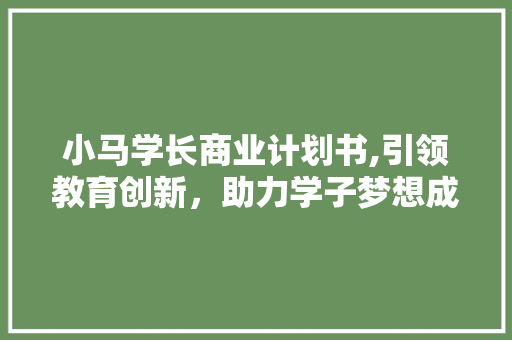 小马学长商业计划书,引领教育创新，助力学子梦想成真