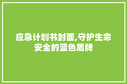 应急计划书封面,守护生命安全的蓝色盾牌