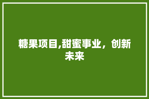 糖果项目,甜蜜事业，创新未来