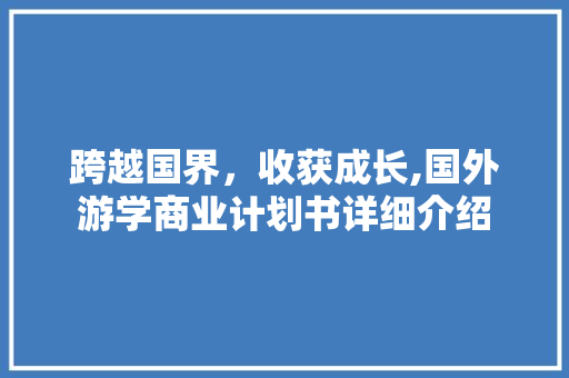 跨越国界，收获成长,国外游学商业计划书详细介绍