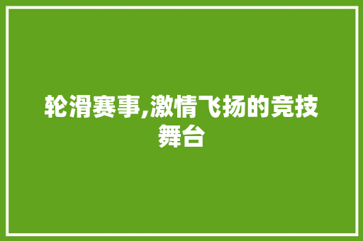 轮滑赛事,激情飞扬的竞技舞台